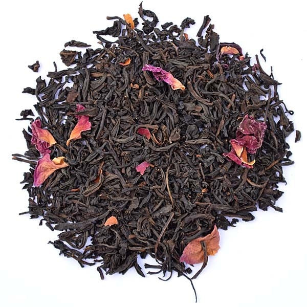 Rose congou loose leaf black tea with rose petals