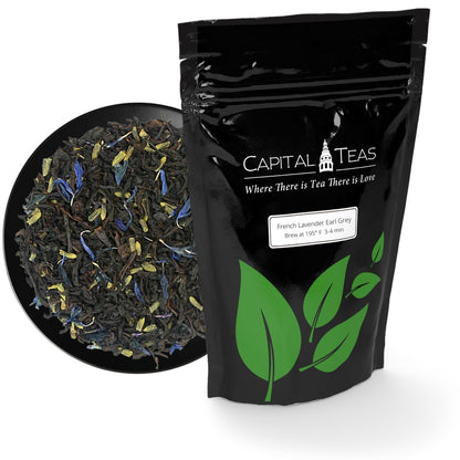French Lavender Earl Grey loose leaf tea and the packaging it comes in