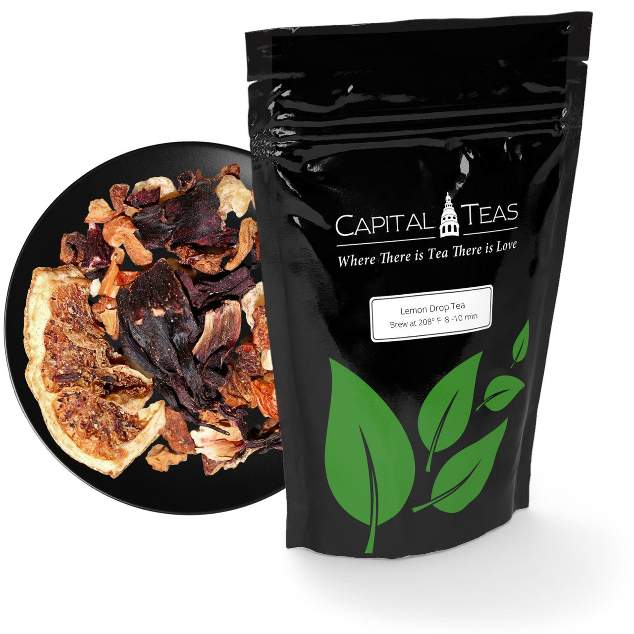 Lemon Drop Tea loose leaf tisane and packaging
